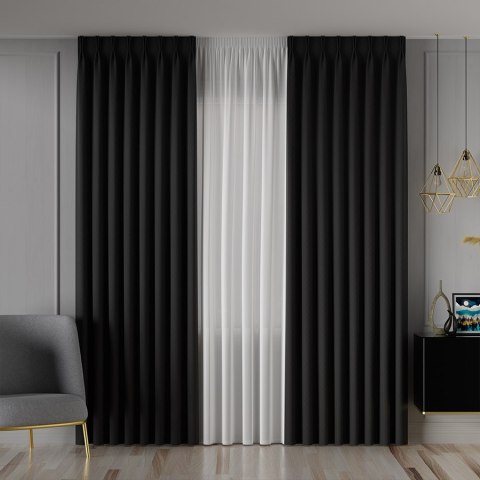 SERINA Tkanina dekoracyjna, wys. 300cm, kolor 089 czarny 318744/TDP/089/000300/1