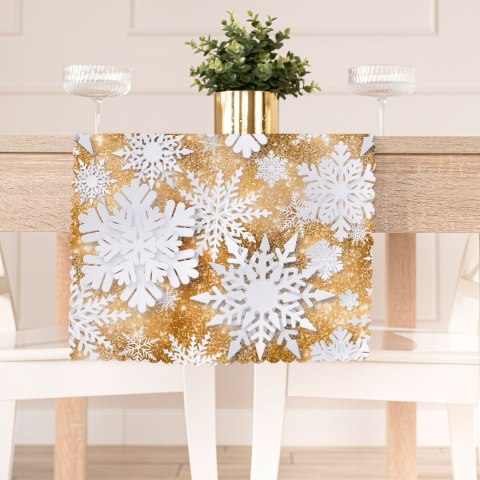 ŚNIEŻYNKI Tkanina dekoracyjna NINA WODOODPORNA, szer. 160cm, kolor złoty DBN362/NIW/008/160000/1