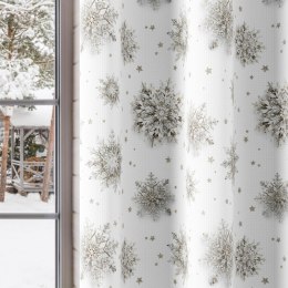 SREBRNE ŚNIEŻYNKI Tkanina dekoracyjna NINA WODOODPORNA, szer. 160cm, kolor biały DBN160/NIW/005/160000/1