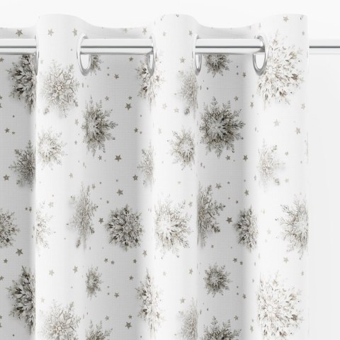 SREBRNE ŚNIEŻYNKI Tkanina dekoracyjna NINA WODOODPORNA, szer. 160cm, kolor biały DBN160/NIW/005/160000/1