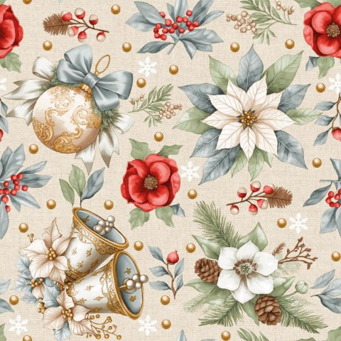 ŚWIĘTA 048 Tkanina dekoracyjna świąteczna, typu TZ7030, szer. 140cm TZ0048/TDM/001/140000/1