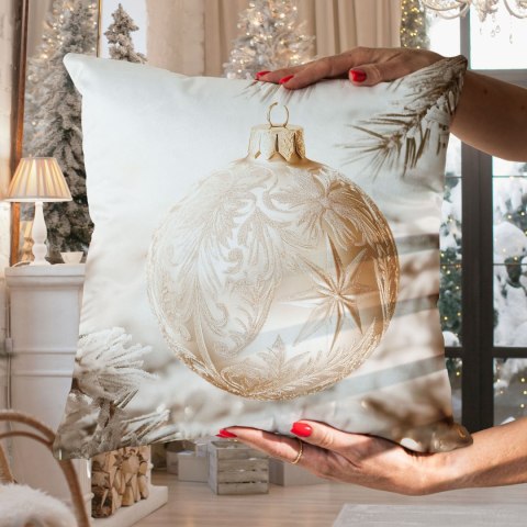 ZŁOTA BOMBKA Poszewka dekoracyjna VELVET, 40x40cm, kolor 004 beżowo-złoty PBN367/POP/004/040040/1