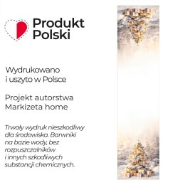 ZŁOTA CHOINKA Bieżnik NINA WODOODPORNA, 38x160cm, kolor biało-złoty PBN368/KSP/C01/038160/1