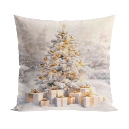 ZŁOTA CHOINKA Poszewka dekoracyjna VELVET, 40x40cm, kolor 001 biało-złoty PBN368/POP/001/040040/1