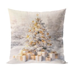 ZŁOTA CHOINKA Poszewka dekoracyjna VELVET, 40x40cm, kolor 001 biało-złoty PBN368/POP/001/040040/1