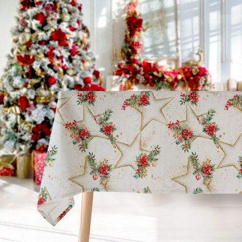 ZŁOTE GWIAZDY Tkanina dekoracyjna NINA WODOODPORNA, szer. 160cm, kolor biały DBN369/NIW/001/160000/1