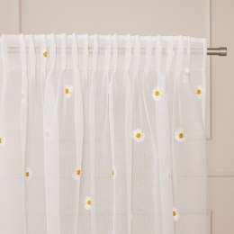 BELLIS Firana gotowa na taśmie, haftowana z ołowianką, 250x140cm, kolor biały