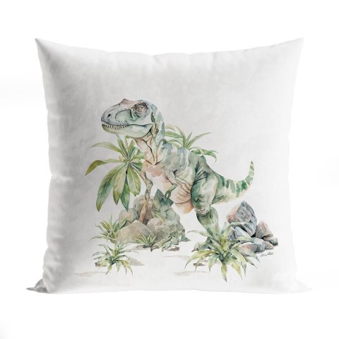 DINOZAURY Poszewka dekoracyjna VELVET, 40x40cm, kolor biały P00304/POP/001/040040/1