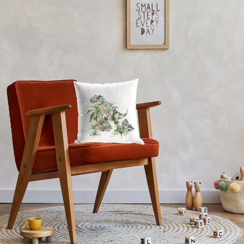 DINOZAURY Poszewka dekoracyjna VELVET, 40x40cm, kolor biały P00304/POP/001/040040/1