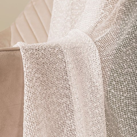 Firanka fantazyjna siatka z puszystymi przeszyciami, wys. 280cm, kolor 012 kremowy 006050/000/012/000280/1