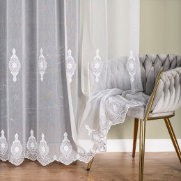 Firanka haftowana pasowa, wys.285cm, kolor 002 biały z szaro-białą nicią FH0030/768/002/000285/1