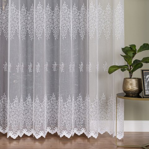 Firanka haftowana pasowa, wys. 300cm, kolor biały FH0043/768/001/000300/1