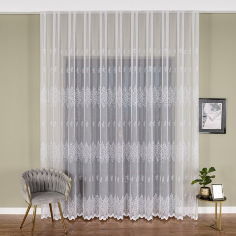 Firanka haftowana pasowa, wys. 300cm, kolor biały FH0043/768/001/000300/1