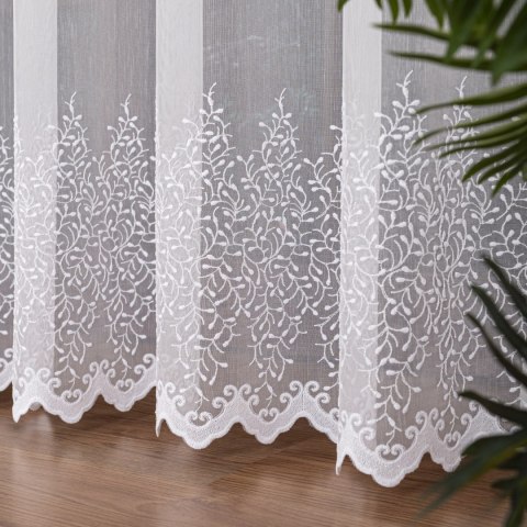 Firanka haftowana pasowa, wys. 300cm, kolor biały FH0043/768/001/000300/1