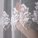 Firanka haftowana ze wzorem pasowym, wys. 300cm, kolor biały z błyskiem FH0046/880/001/000300/1
