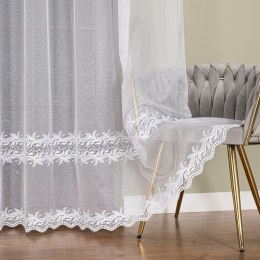 Firanka z aplikacją na markizecie, wys. 280cm, kolor biały 113084/433/001/000280/1