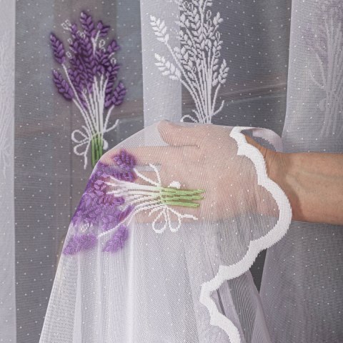 Firanka żakardowa drukowana ze wzorem po całości, wys. 170cm, kolor biały 018592/000/028/000170/1