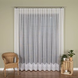 Firanka żakardowa ze wzorem na samym dole, wys. 250cm, kolor biały 015997/000/001/000250/1