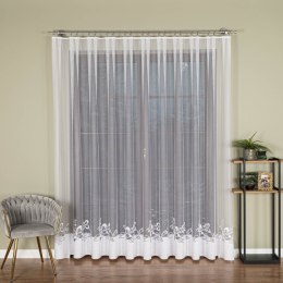 Firanka żakardowa ze wzorem na samym dole, wys. 250cm, kolor biały 107199/000/001/000250/1