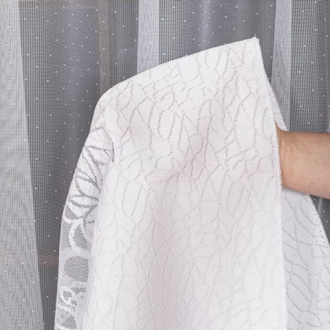 Firanka żakardowa ze wzorem na samym dole, wys. 250cm, kolor biały 107199/000/001/000250/1