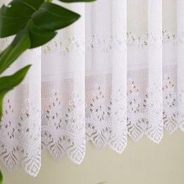 Firanka żakardowa ze wzorem pasowym, wys. 100cm, kolor biały 018534/000/001/000100/1