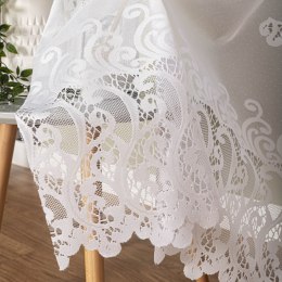 Firanka żakardowa ze wzorem pasowym, wys. 160cm, kolor biały 107871/000/001/000160/1