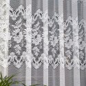 Firanka żakardowa ze wzorem pasowym, wys. 170cm, kolor biały 361270/000/001/000170/1