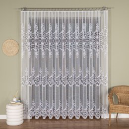 Firanka żakardowa ze wzorem pasowym, wys. 250cm, kolor biały 019461/000/001/000250/1