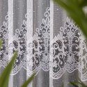 Firanka żakardowa ze wzorem pasowym, wys. 250cm, kolor biały 019461/000/001/000250/1