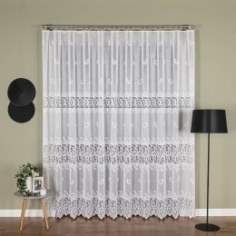 Firanka żakardowa ze wzorem pasowym, wys. 250cm, kolor biały 107871/000/001/000250/1