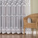 Firanka żakardowa ze wzorem pasowym, wys. 300cm, kolor biały 361270/000/001/000300/1