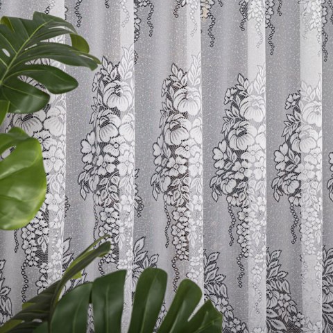 Firanka żakardowa ze wzorem po całości, wys. 170cm, kolor biały 361350/000/001/000170/1