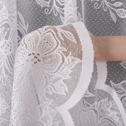 Firanka żakardowa ze wzorem po całości, wys. 175cm, kolor biały 004713/000/001/000175/1