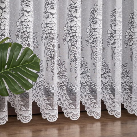 Firanka żakardowa ze wzorem po całości, wys. 230cm, kolor biały 361350/000/001/000230/1