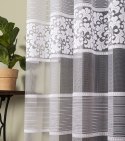 Firanka żakardowa ze wzorem pasowym, wys. 250cm, kolor biały 017563/000/001/000250/1