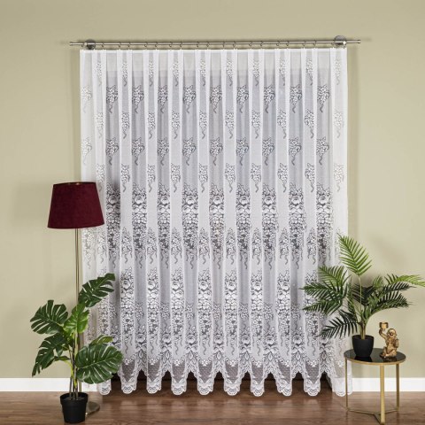 Firanka żakardowa ze wzorem po całości, wys. 250cm, kolor biały 361350/000/001/000250/1