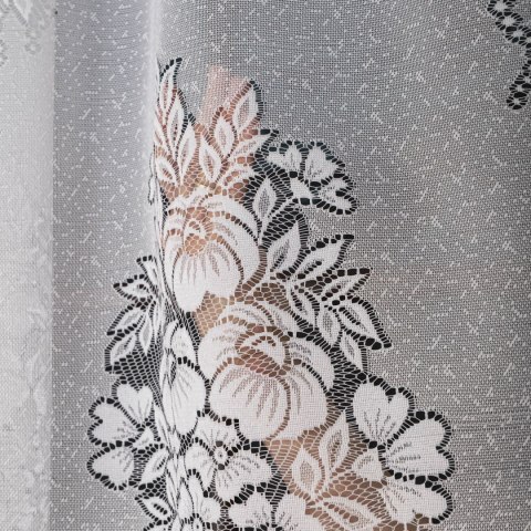 Firanka żakardowa ze wzorem po całości, wys. 250cm, kolor biały 361350/000/001/000250/1