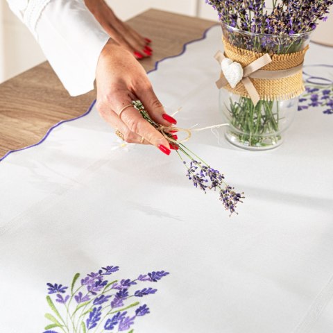 LAWENDOWA POLANA Bieżnik z haftem, 38cmx140cm, kolor biały 291771/KSP/001/038140/1