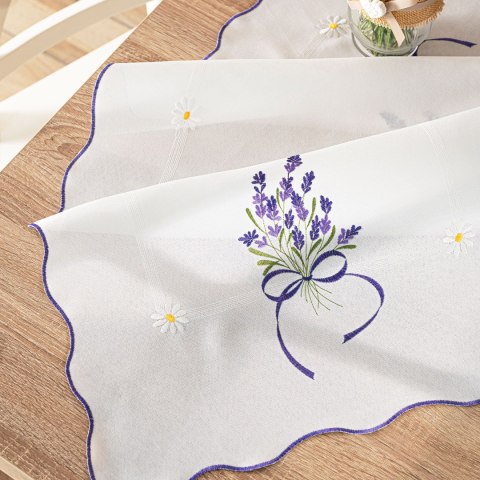LAWENDOWA POLANA Bieżnik z haftem, 38cmx160cm, kolor biały 291771/KSP/001/038160/1