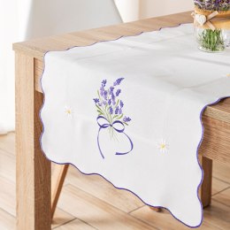 LAWENDOWA POLANA Bieżnik z haftem, 50cmx100cm, kolor biały 291771/KSP/001/050100/1