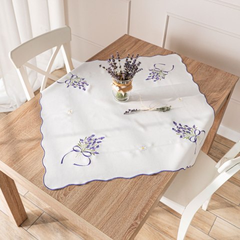 LAWENDOWA POLANA Serweta z haftem, 85x85cm, kolor biały 291771/KSP/001/085085/1