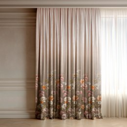 LIORA Tkanina dekoracyjna VELVET ze wzorem po całości, wys. 300cm, kolor 004 beżowy D00379/VEL/004/000300/1