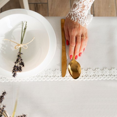 MODENA Obrus z gipiurą, 140x240cm, kolor biały 202725/KSP/L01/140240/1