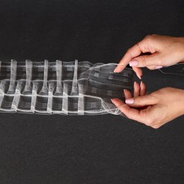 PREMIUM Taśma smok (sznurek transparentny) lub ołówek (sznurek biały) 10cm, marszczenie 1:2 transparentna 17.100.200.3/2 TASMAP/