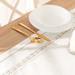 SELVIA Bieżnik z gipiurą, 38cmx140cm, kolor biały 250200/KSP/L01/038140/1