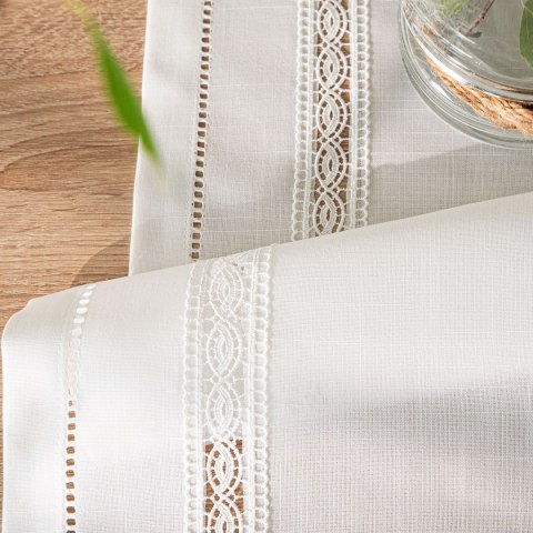 SELVIA Bieżnik z gipiurą, 38cmx160cm, kolor biały 250200/KSP/L01/038160/1