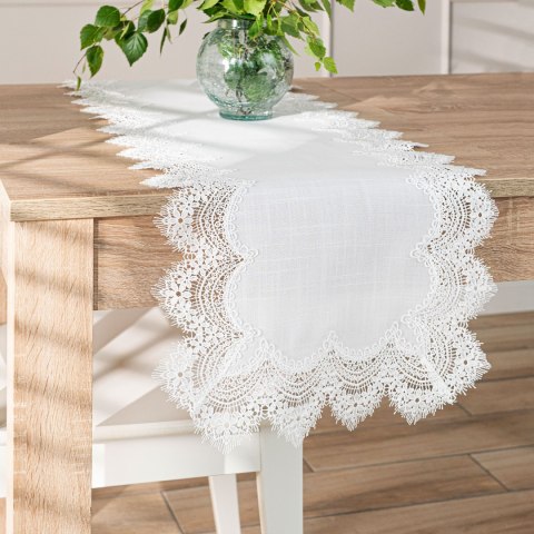 SERENA Bieżnik z gipiurą, 38cmx160cm, kolor biały 202531/KSP/001/038160/1