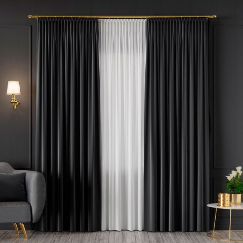 SERINA Tkanina dekoracyjna, wys. 300cm, kolor 085 ciemny szary 318744/TDP/085/000300/1