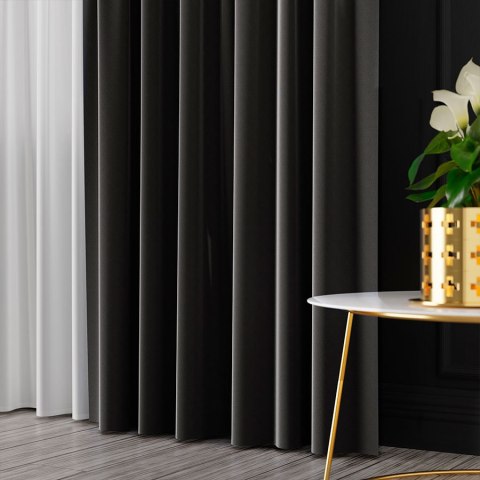 SERINA Tkanina dekoracyjna, wys. 300cm, kolor 085 ciemny szary 318744/TDP/085/000300/1