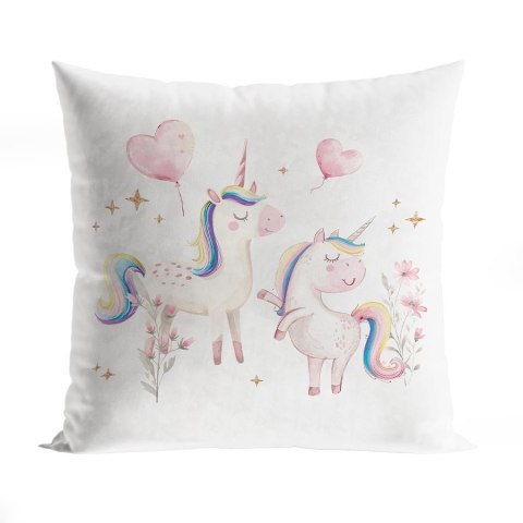 SŁODKIE JEDNOROŻCE Poszewka dekoracyjna VELVET, 40x40cm, kolor biały P00236/POP/001/040040/1